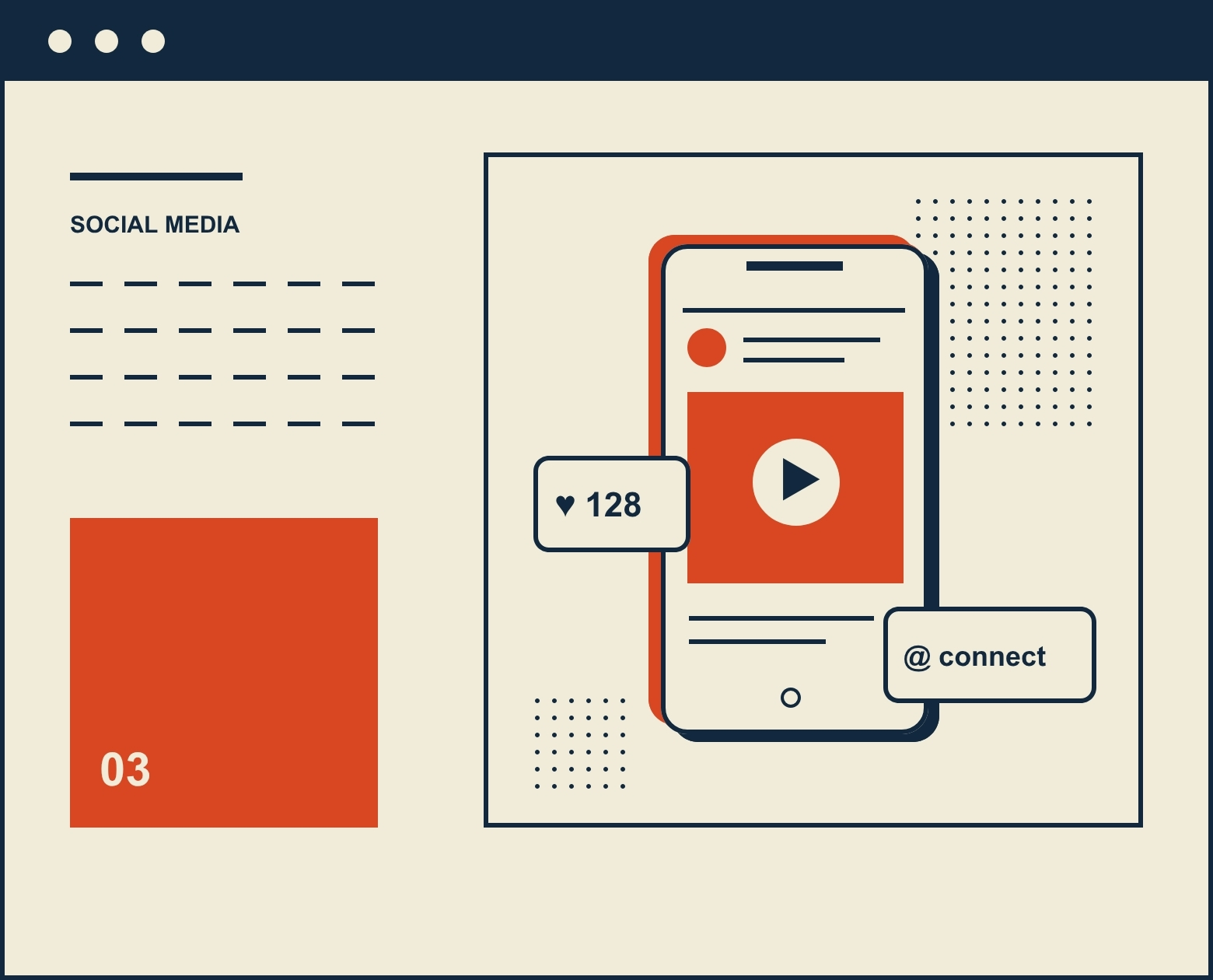 Website mockup with an analytics dashboard